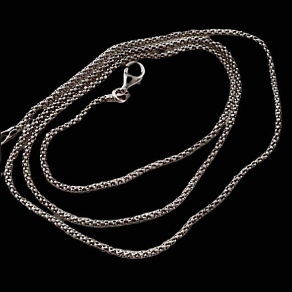 Sterling Silver Oxidized 925 Popcorn Necklace 18inches - Picture 9 of 10